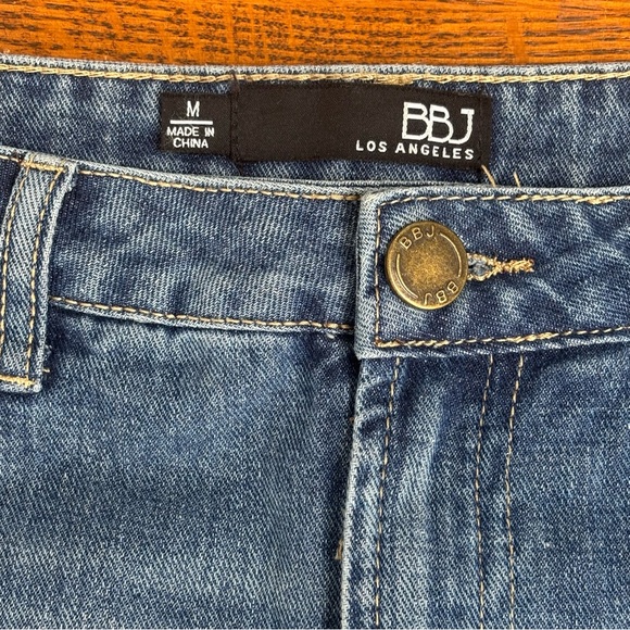 BBJ Los Angeles Leopard Trim Denim Skirt Womens Size M - Picture 5 of 7